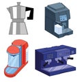 Vector illustration set of coffee makers Royalty Free Stock Photo